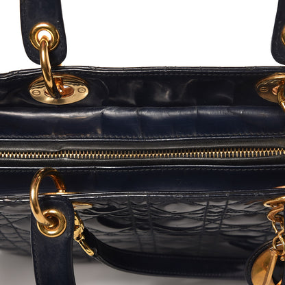 Christian Dior Patent Cannage Large Lady Dior Navy Blue 13 of 14
