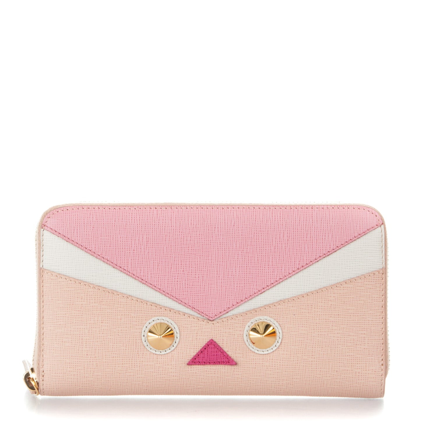 Vitello Elite QuTweet Studded Zip Around Wallet Pink