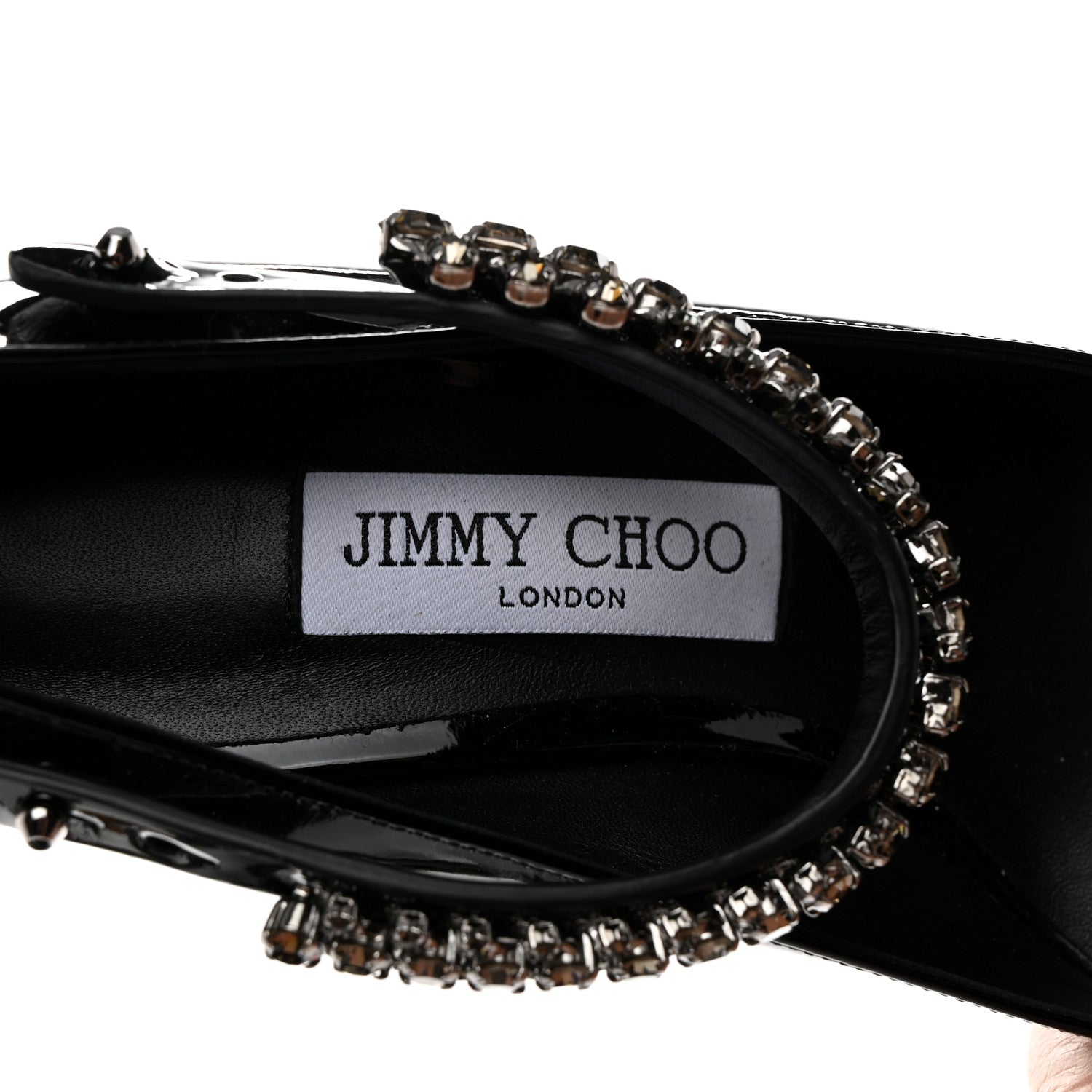 Jimmy Choo Patent Crystal Malva 85 Pumps 37 Black 6 of 7
