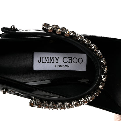 Jimmy Choo Patent Crystal Malva 85 Pumps 37 Black 6 of 7