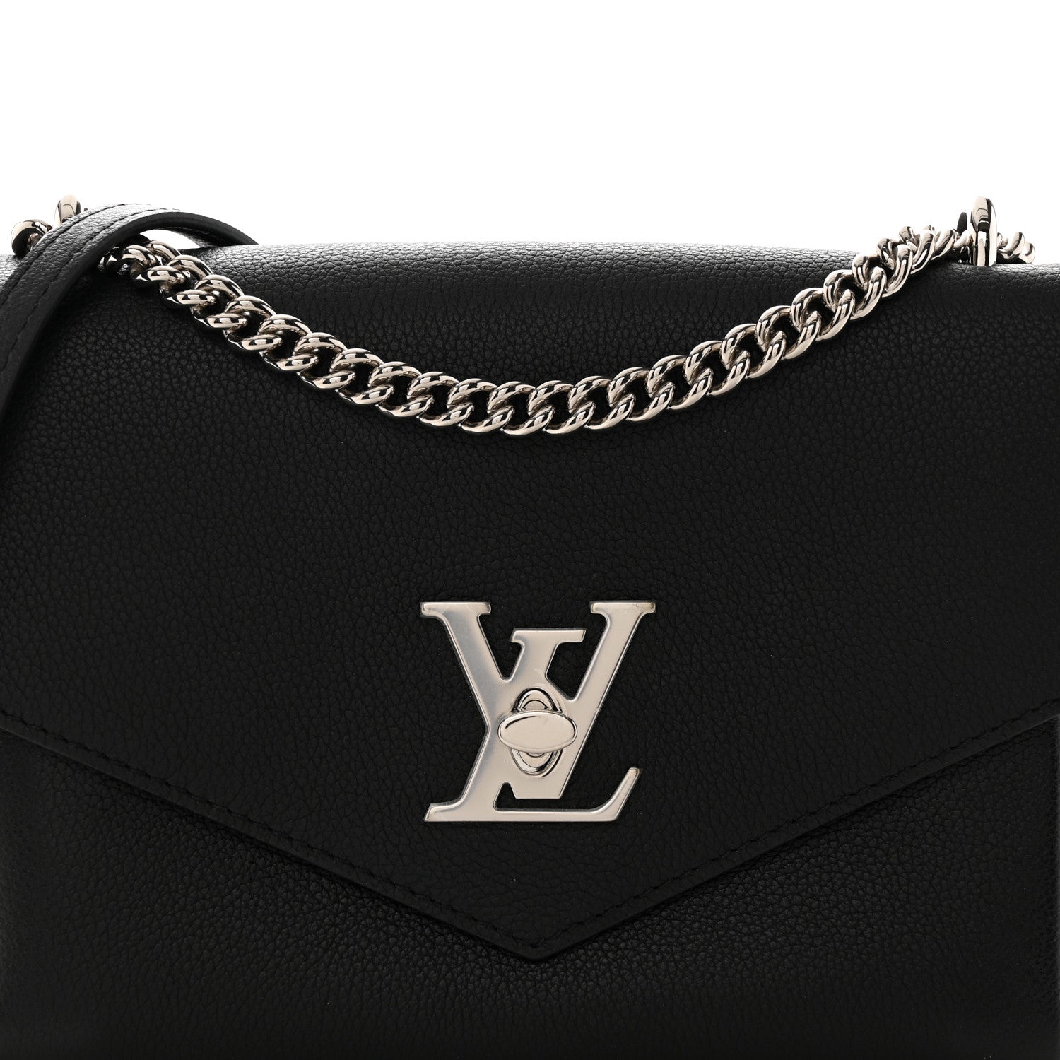 Louis Vuitton Soft Calfskin Mylockme Chain Bag BB Black 7 of 13