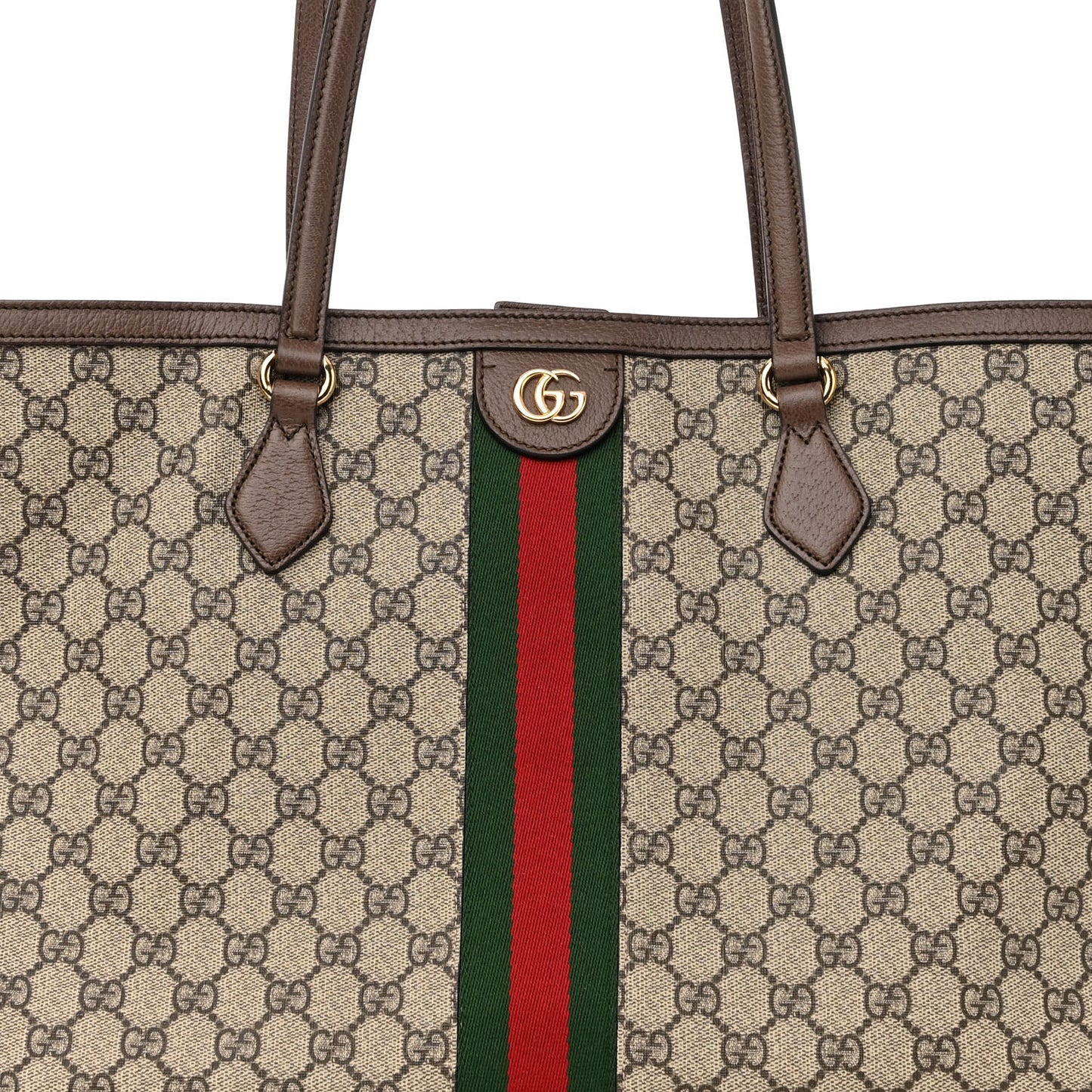 GG Supreme Monogram Medium Ophidia Shopping Tote Brown
