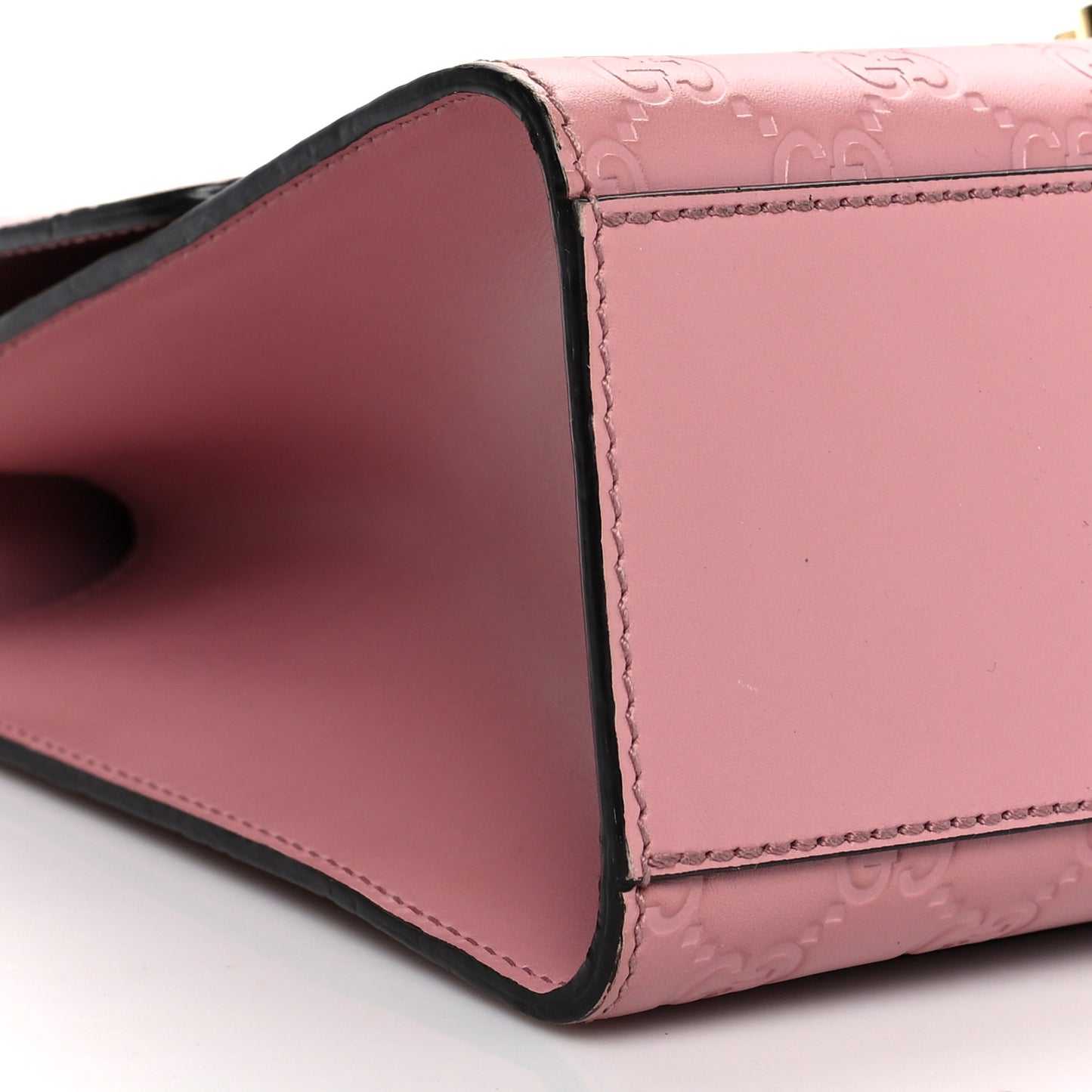Guccissima Signature Medium Padlock Shoulder Bag Rose Baby Candy