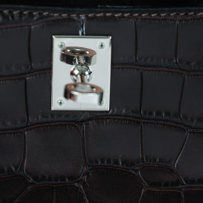Hermes Matte Niloticus Crocodile Kelly Pochette Havane 10 of 17