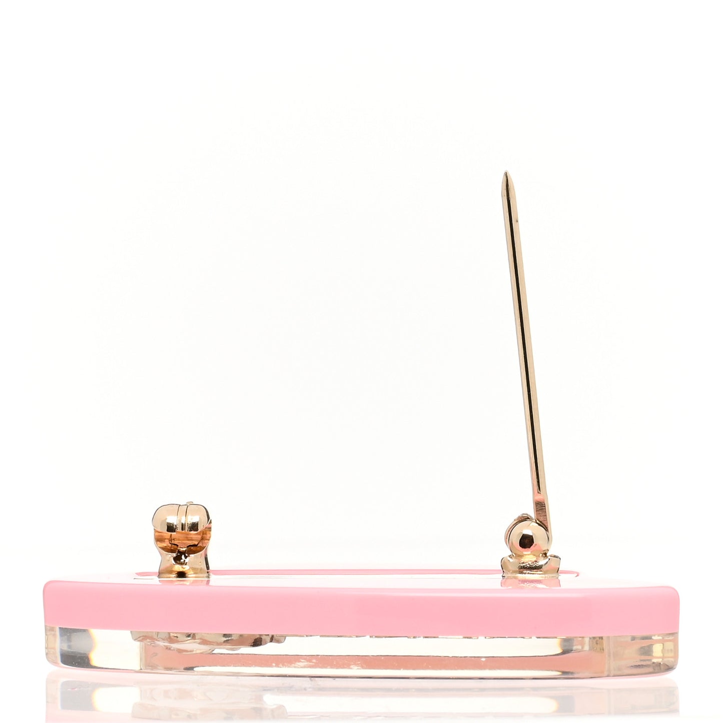 Resin Icon Manga Hat Brooch Pink White Gold