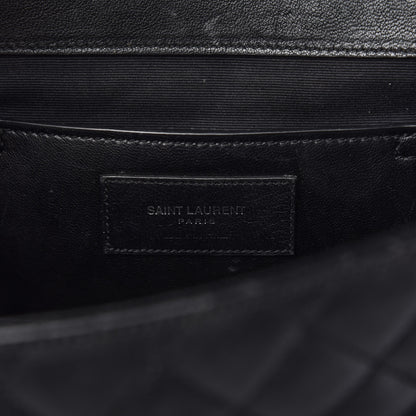 Saint Laurent Sheepskin Tri-Quilt Monogram Medium College Bag Black 8 of 10