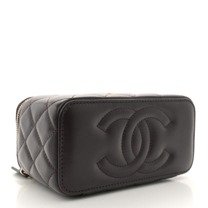 Chanel Lambskin Quilted Small Pillow Crush Vanity Case With Chain Black 4 of 10