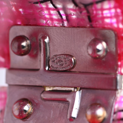 Chanel Resin Crystal Baguette Geometric CC Cuff Hot Pink 3 of 3