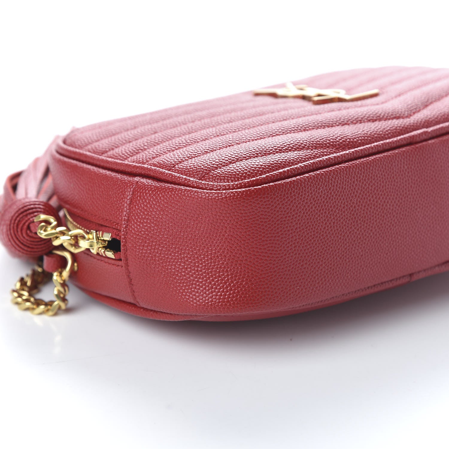Saint Laurent Grain De Poudre Matelasse Monogram Mini Lou Camera Bag Eros Red 6 of 9