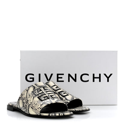 Givenchy Calfskin Python Print 4G Flat Sandals 38.5 Stone Grey 8 of 8