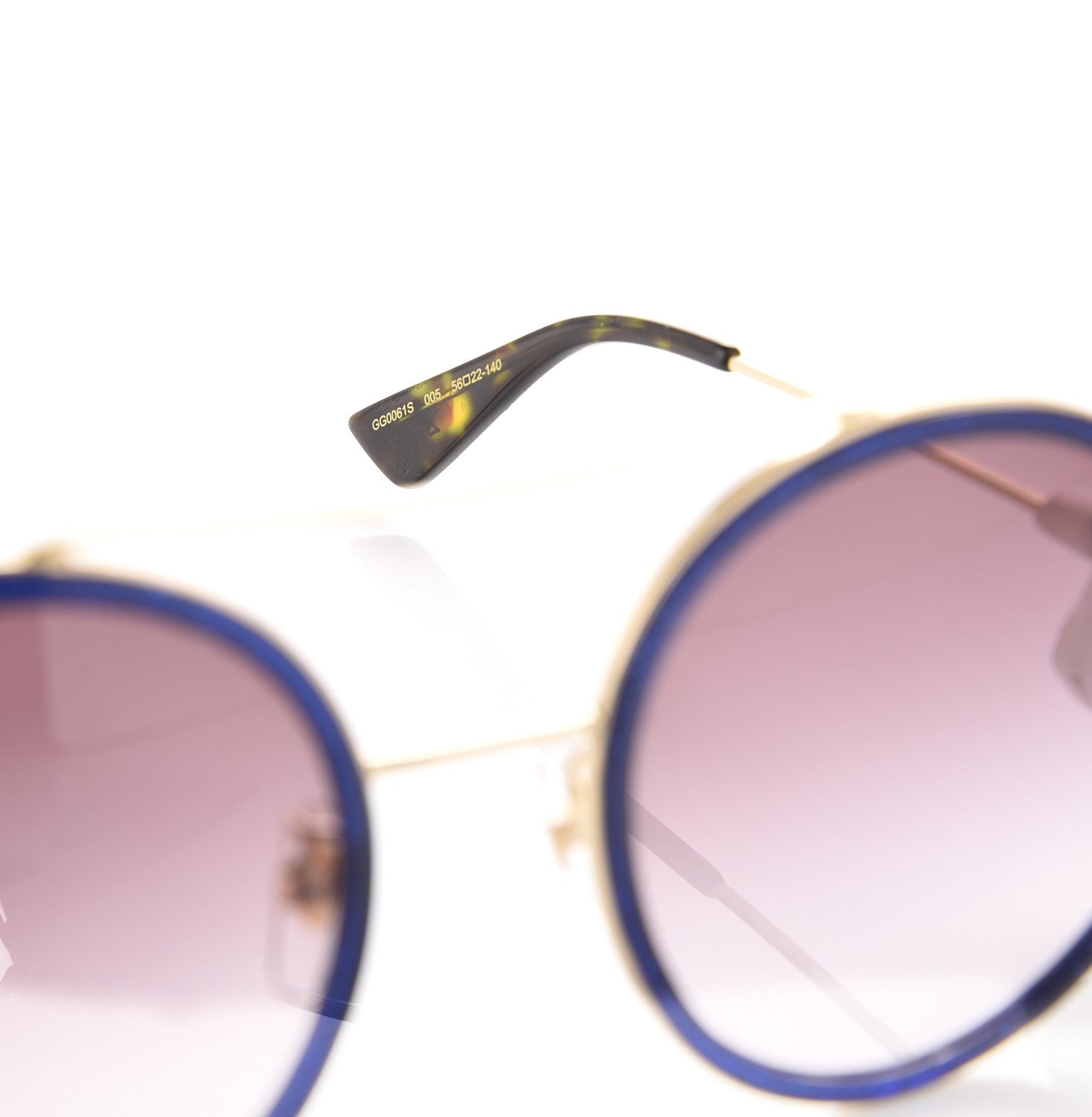 Gucci Round Aviator Glitter Sunglasses GG0061S Blue 5 of 7