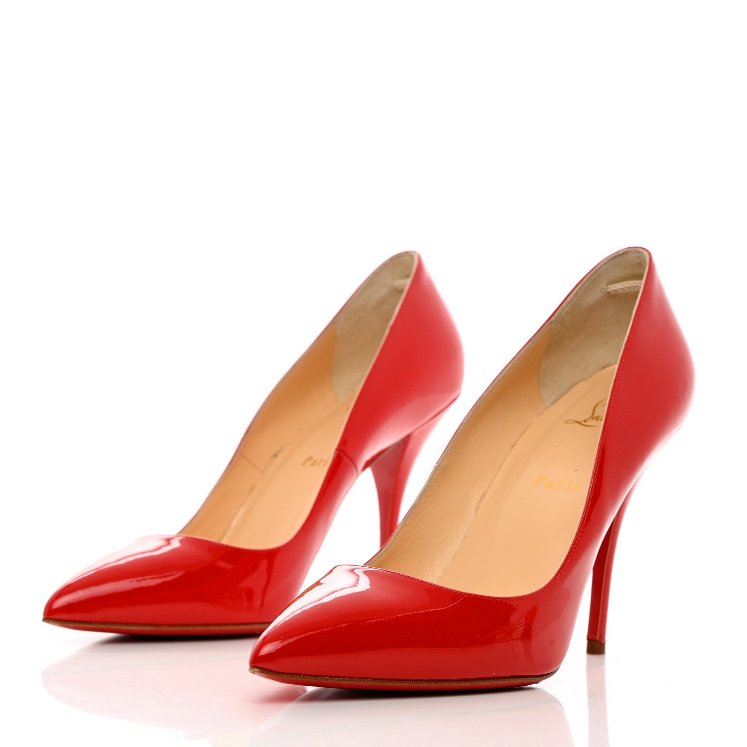 Christian Louboutin Patent Batignolles 100 Pumps 39.5 Rouge Lipstick 3 of 8