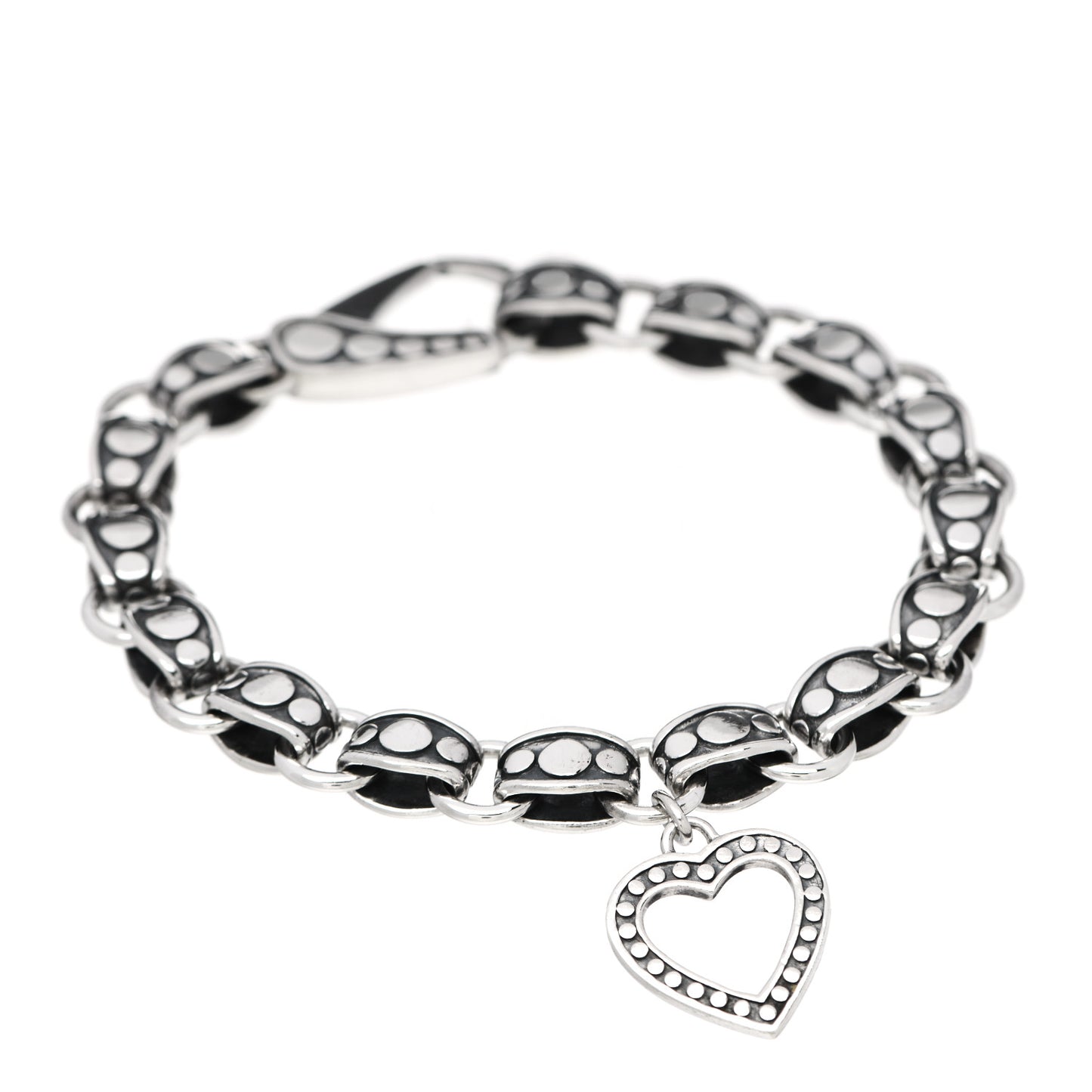 Sterling Silver Heart Dot Bracelet