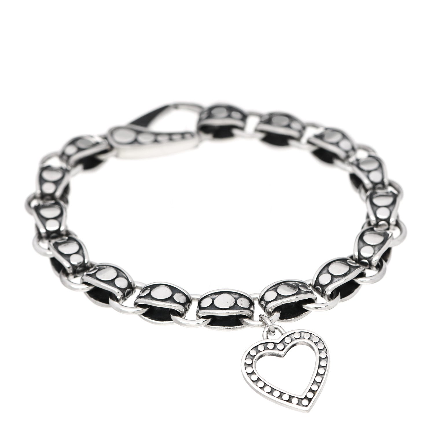 John Hardy Sterling Silver Heart Dot Bracelet 1 of 4