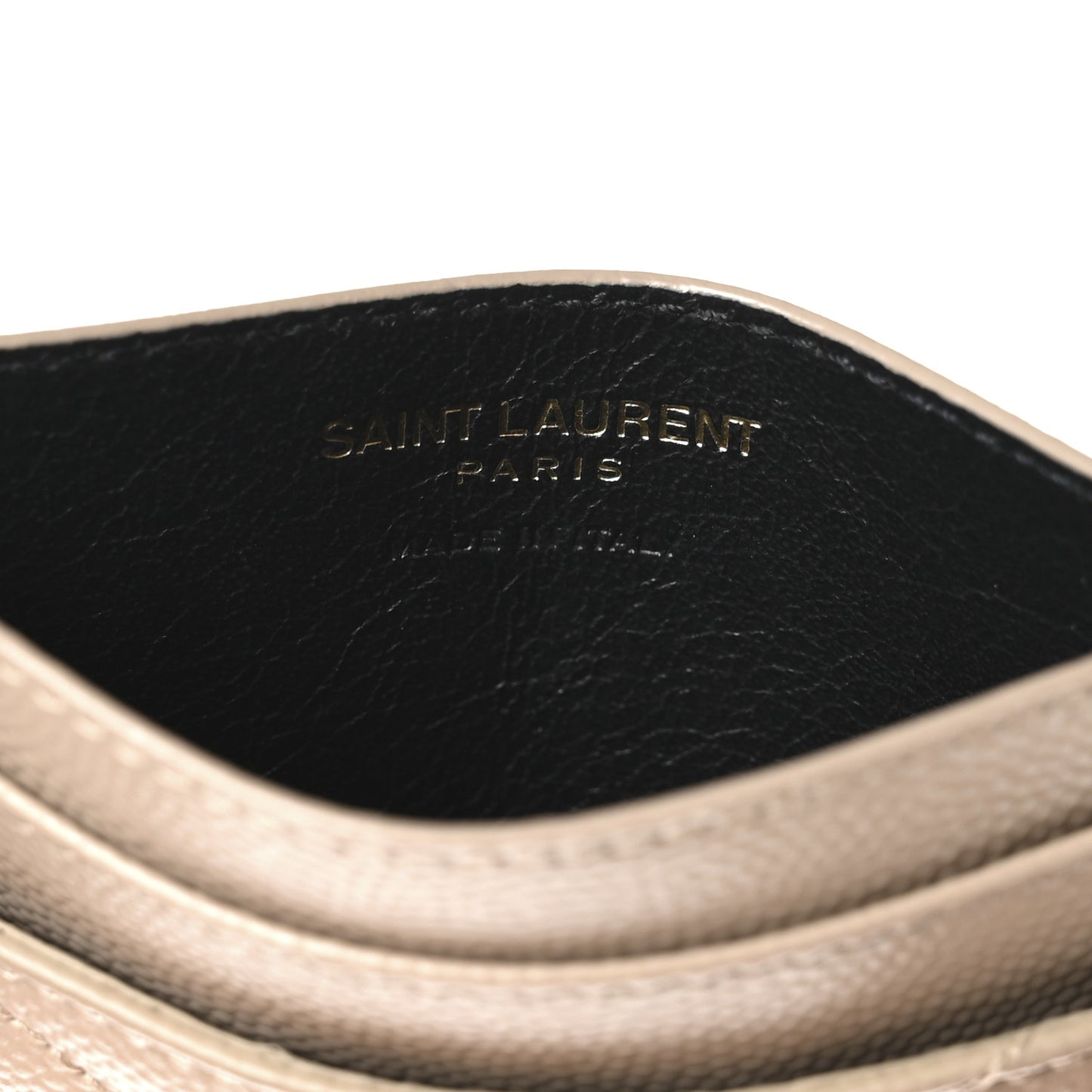 Grain De Poudre Matelasse Chevron Monogram Credit Card Case Dark Beige