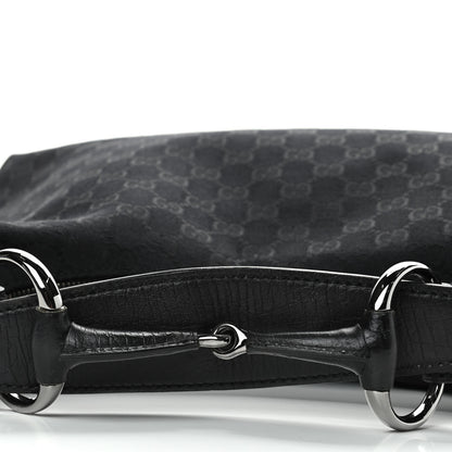 Gucci Monogram Medium Horsebit Chain Hobo Black 5 of 5
