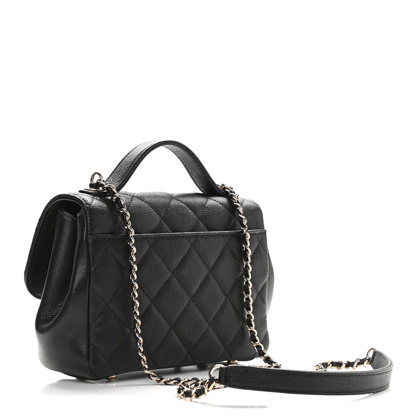 Caviar Quilted Small Business Affinity Flap Black