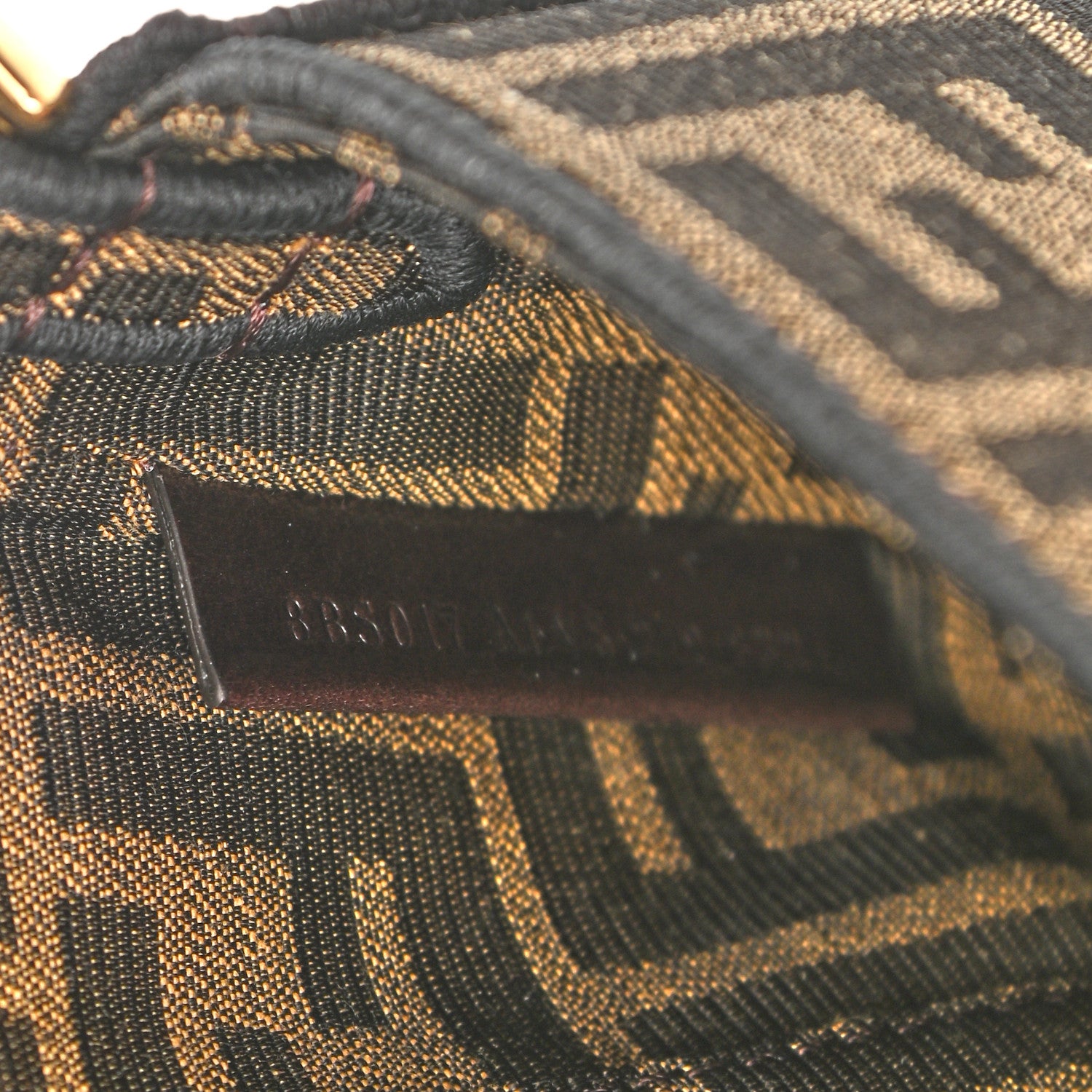 Fendi Fabric Jacquard FF 1974 Mini Baguette Tobacco Moro Black 7 of 10