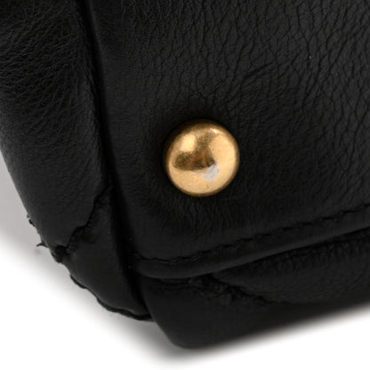 Chanel Calfskin Quilted Large Retro Chain Shopping Tote  Black 13 of 14