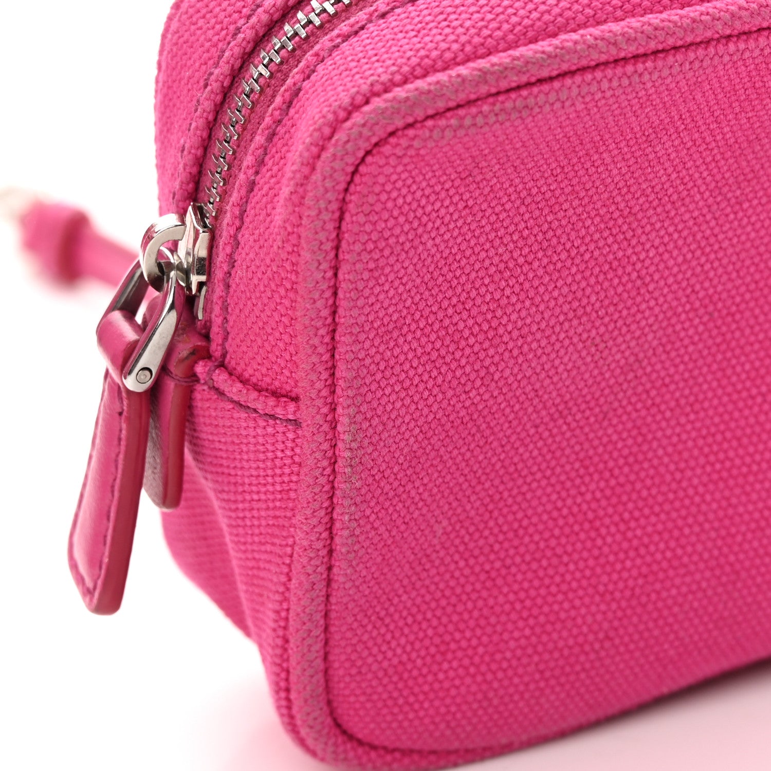 Prada Canvas Grommet Canapa Tote Pink 16 of 17