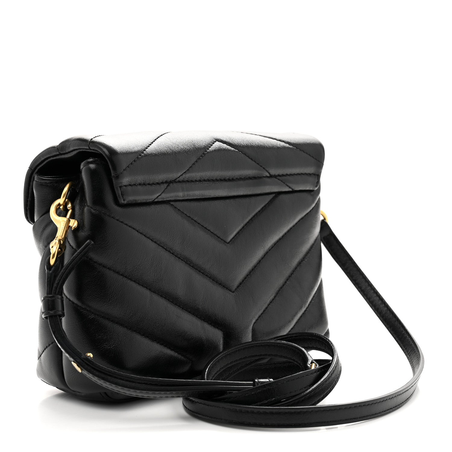 Saint Laurent Calfskin Y Quilted Monogram Toy Loulou Crossbody Bag Black 3 of 11