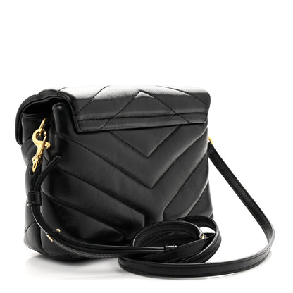 Saint Laurent Calfskin Y Quilted Monogram Toy Loulou Crossbody Bag Black 3 of 11