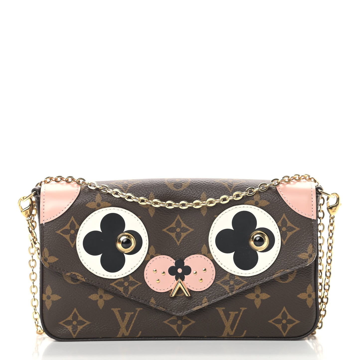 Monogram Valentine Dog Pochette Felicie Chain Wallet
