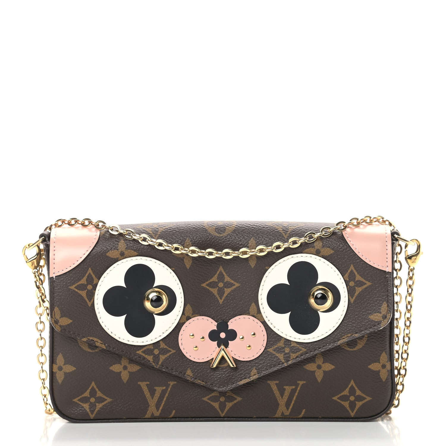 Louis Vuitton Monogram Valentine Dog Pochette Felicie Chain Wallet 1 of 16