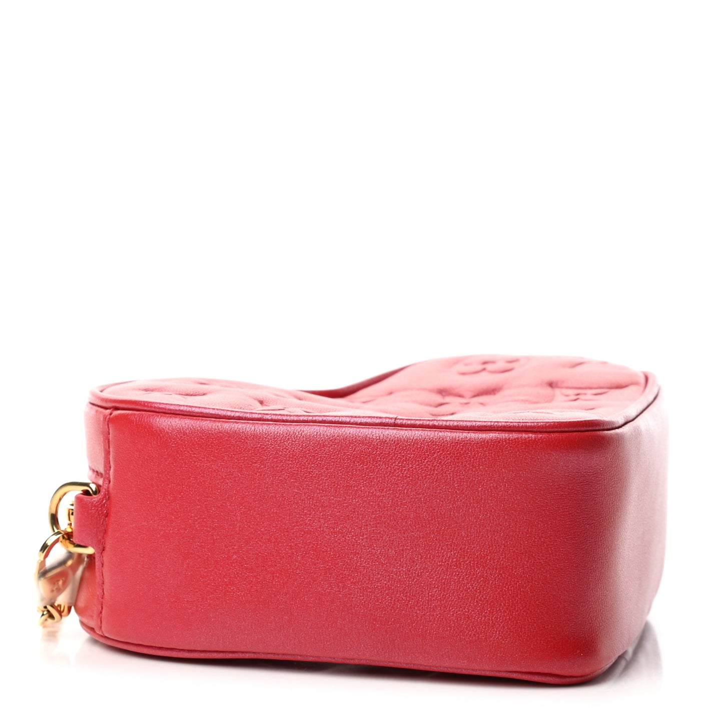 Lambskin Embossed Monogram Fall In Love Sac Coeur Heart Chain Bag Lipstick Red