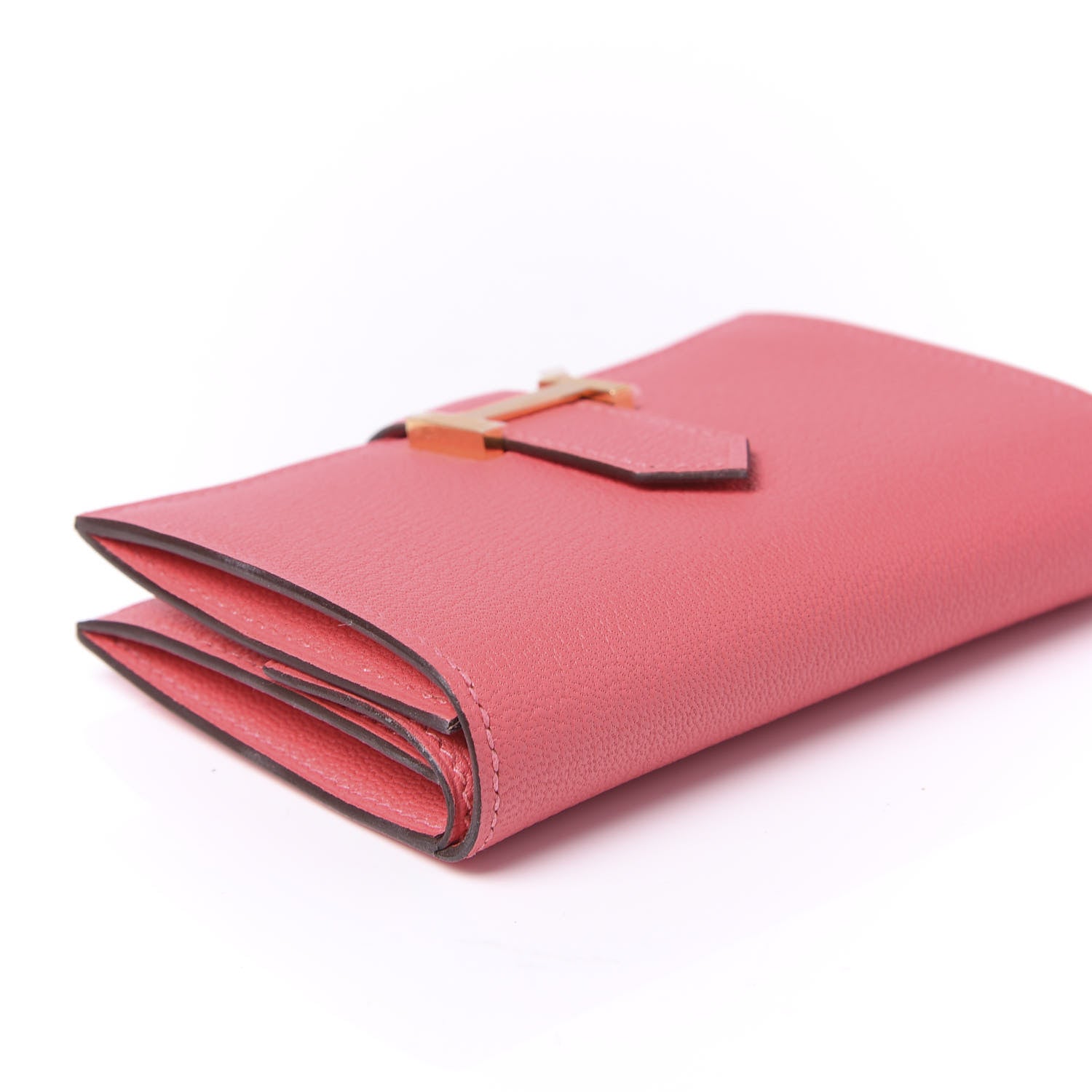 Hermes Chevre Mysore Mini Bearn Wallet Rose Lipstick 5 of 10