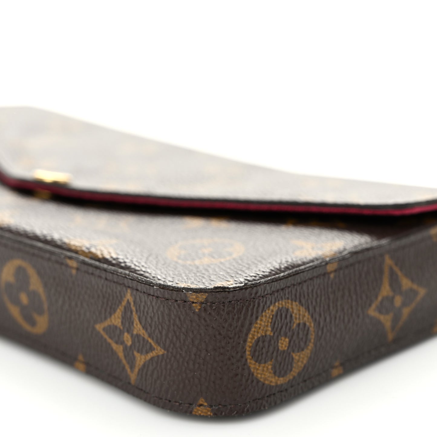 Monogram Pochette Felicie Chain Wallet Fuchsia