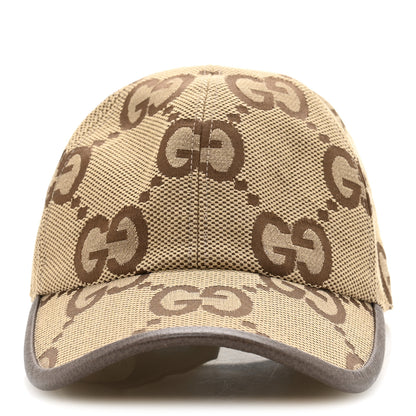 Gucci Monogram Jumbo GG Baseball Hat M 57 Camel Ebony 3 of 9