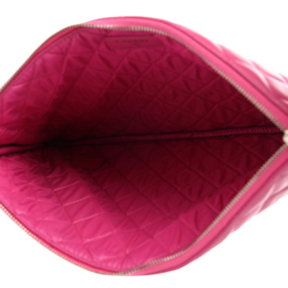 Chanel Lambskin Quilted Medium Cosmetic Case Dark Pink 5 of 6