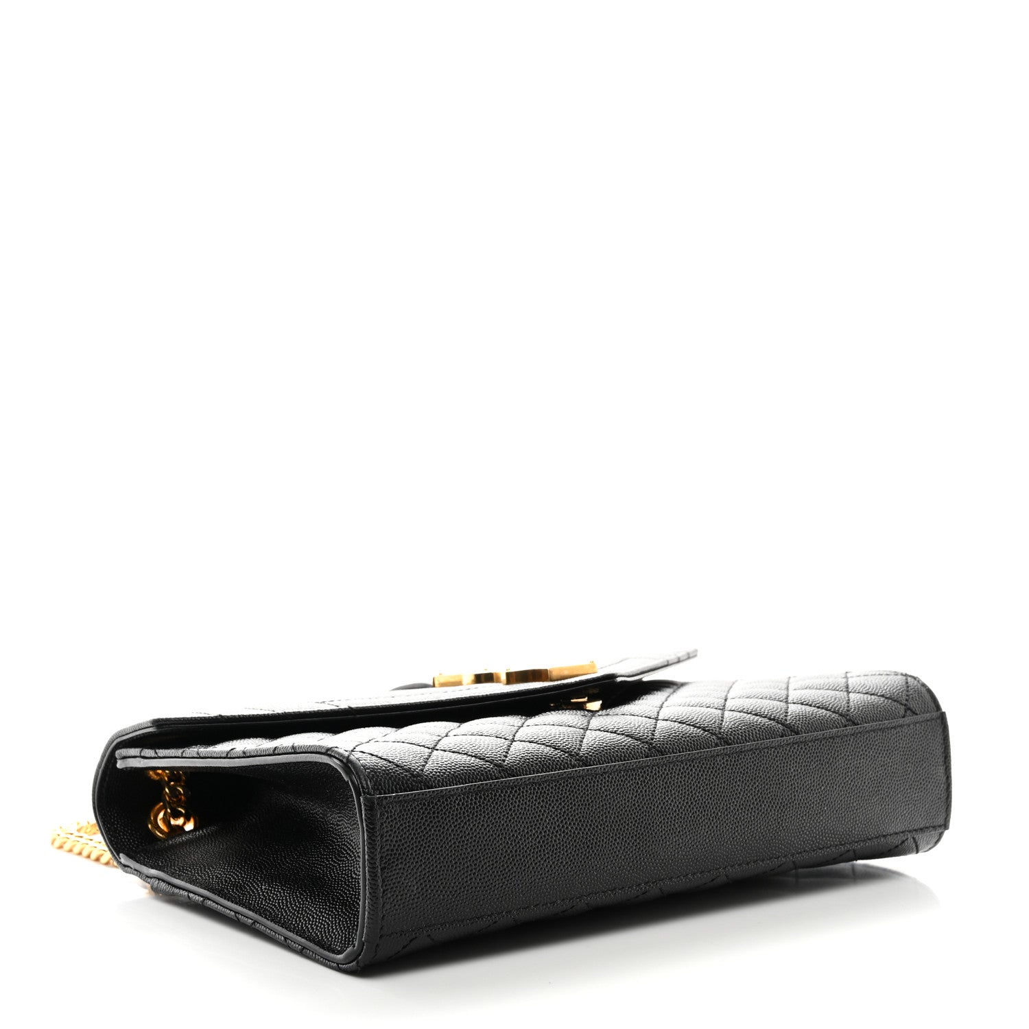 Saint Laurent Grain De Poudre Textured Mixed Matelasse Triquilt Medium Monogram Satchel Black 4 of 11