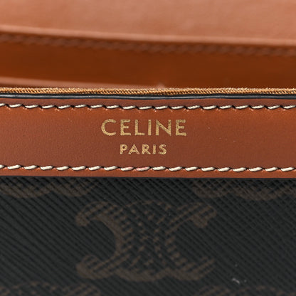 Celine Triomphe Canvas Calfskin Envelope Bag Tan 6 of 13