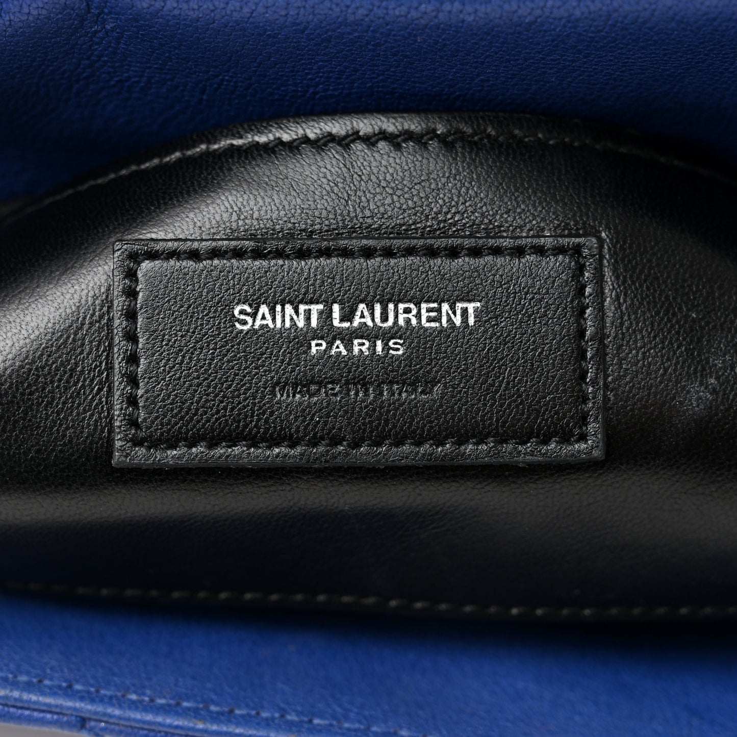 Sheepskin Matelasse Chevron Monogram Medium College Bag Royal Blue