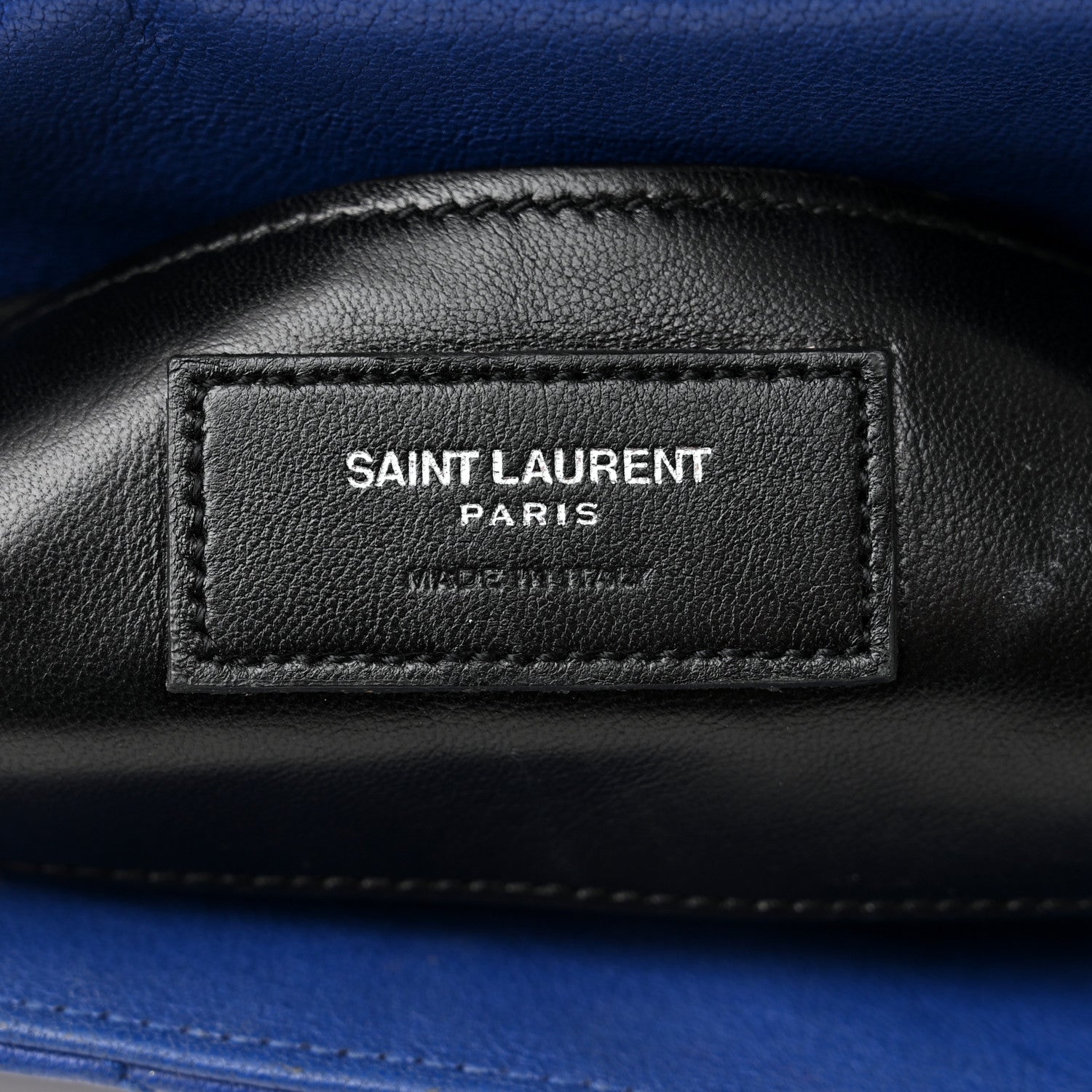 Saint Laurent Sheepskin Matelasse Chevron Monogram Medium College Bag Royal Blue 7 of 11