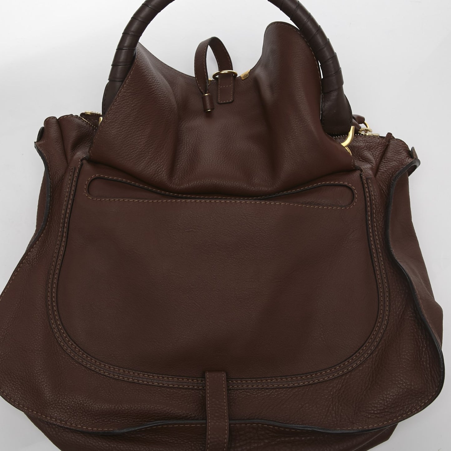 Calfskin Large Marcie Satchel Ebony