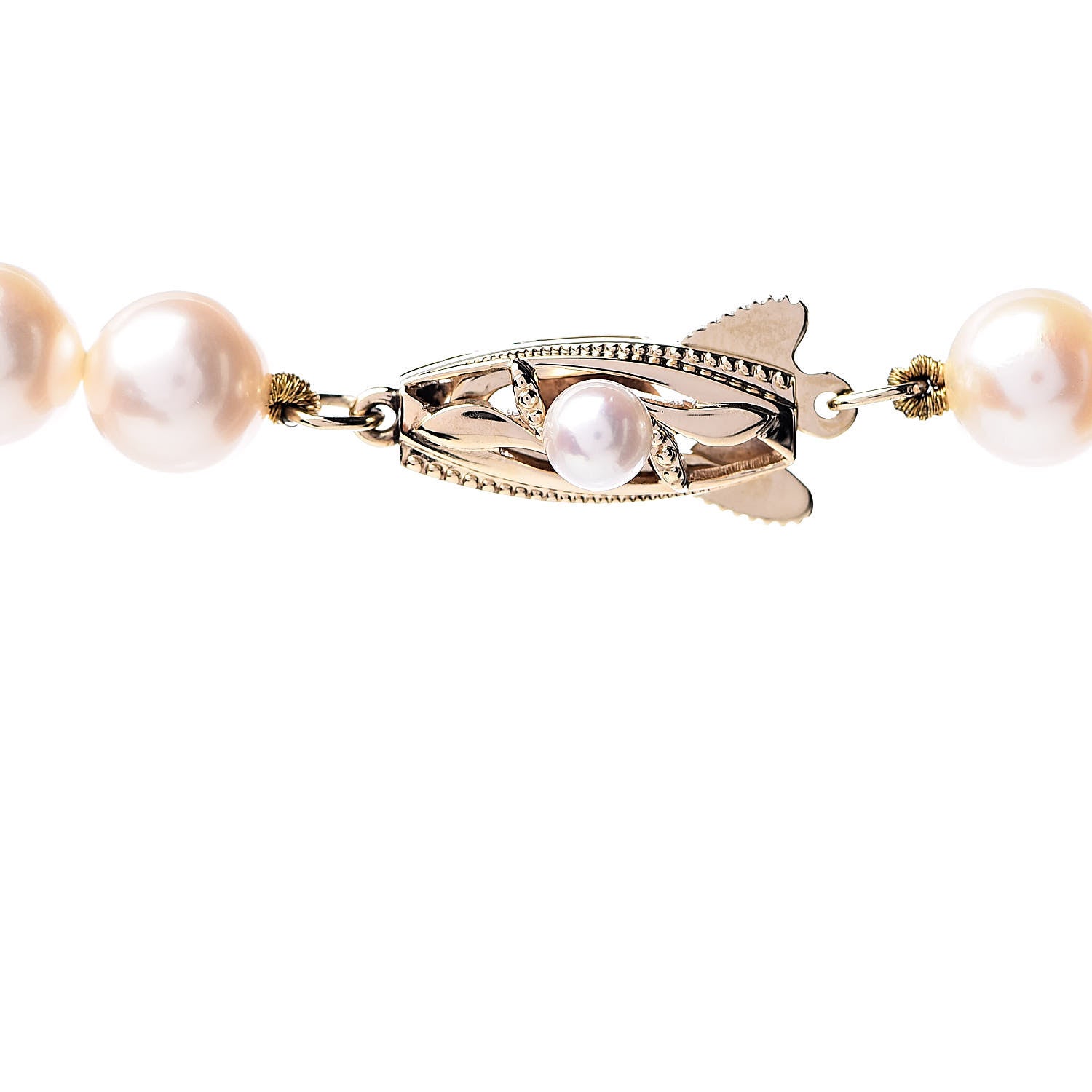Mikimoto 14K Yellow Gold Akoya Pearl 7-7.5mm Strand Necklace 17.5" 5 of 6