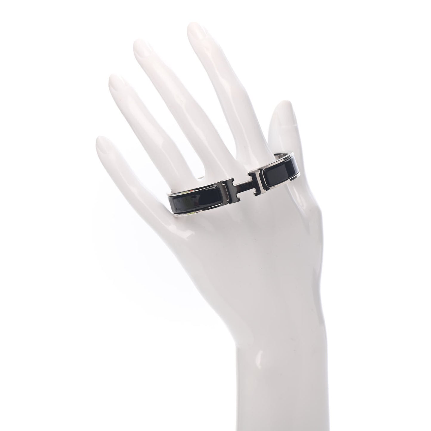 Enamel Narrow Clic Clac H Bracelet GM Black