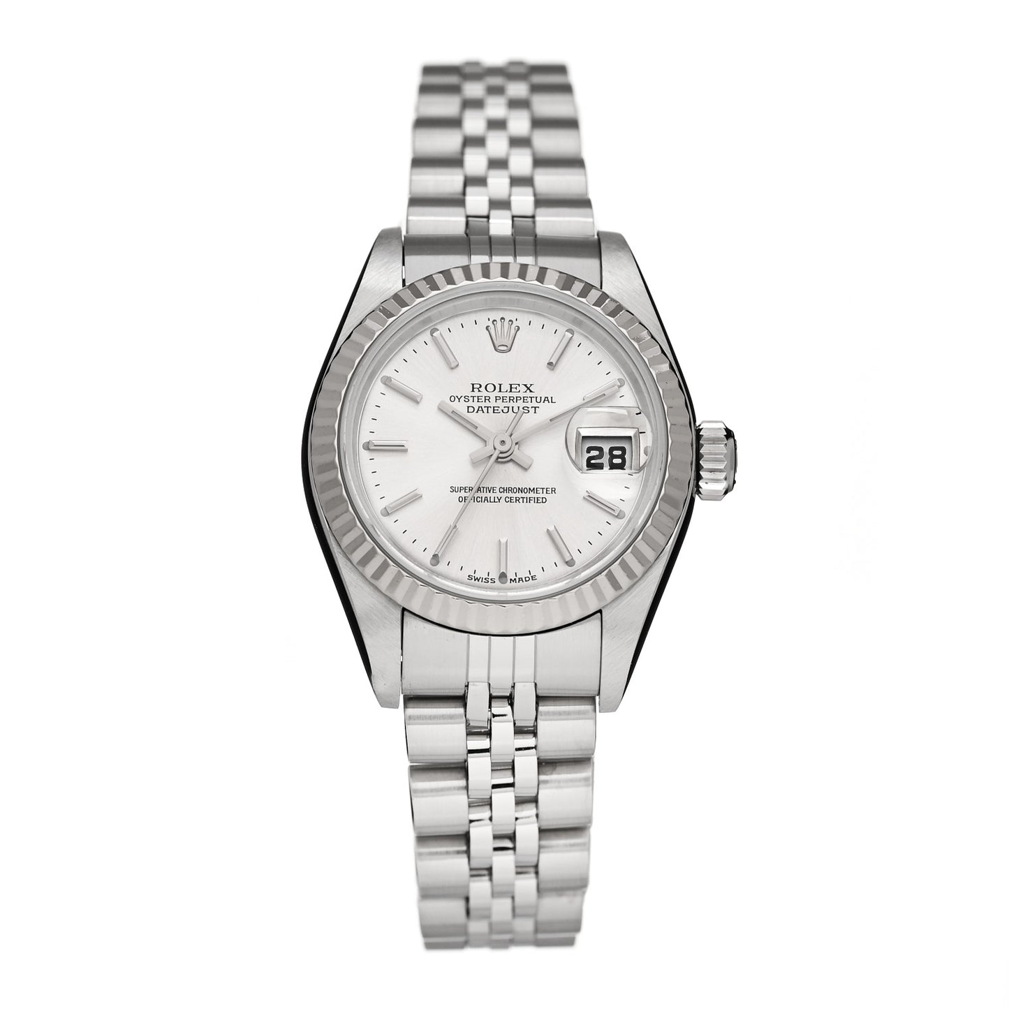 Stainless Steel 18K White Gold 26mm Oyster Perpetual Datejust Watch Silver 79174