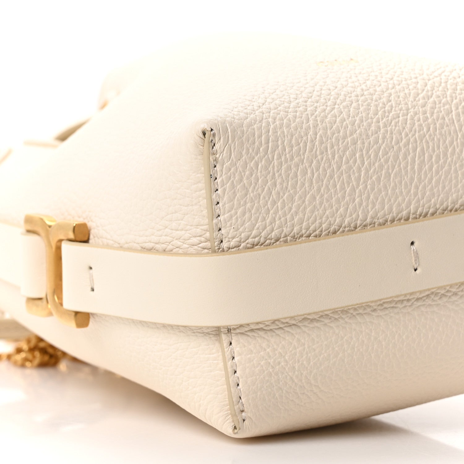 Chloe Grained Calfskin Micro Marcie Bucket Bag Misty Ivory 16 of 19