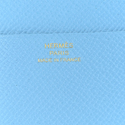 Hermes Epsom Tri-Fold Compact Bearn Wallet Celeste 6 of 7