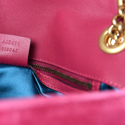 Gucci Velvet Matelasse Blind for Love Embroidered Medium GG Marmont Shoulder Bag Light Raspberry Rose Multicolor 8 of 9