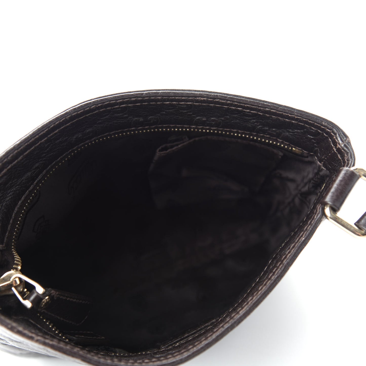 Guccissima Small Flat Messenger Bag Dark Brown