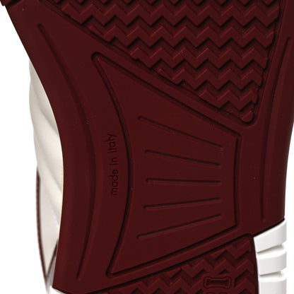 Gucci Calfskin Suede Mens Re-Web Sneakers 8 White Red 8 of 10