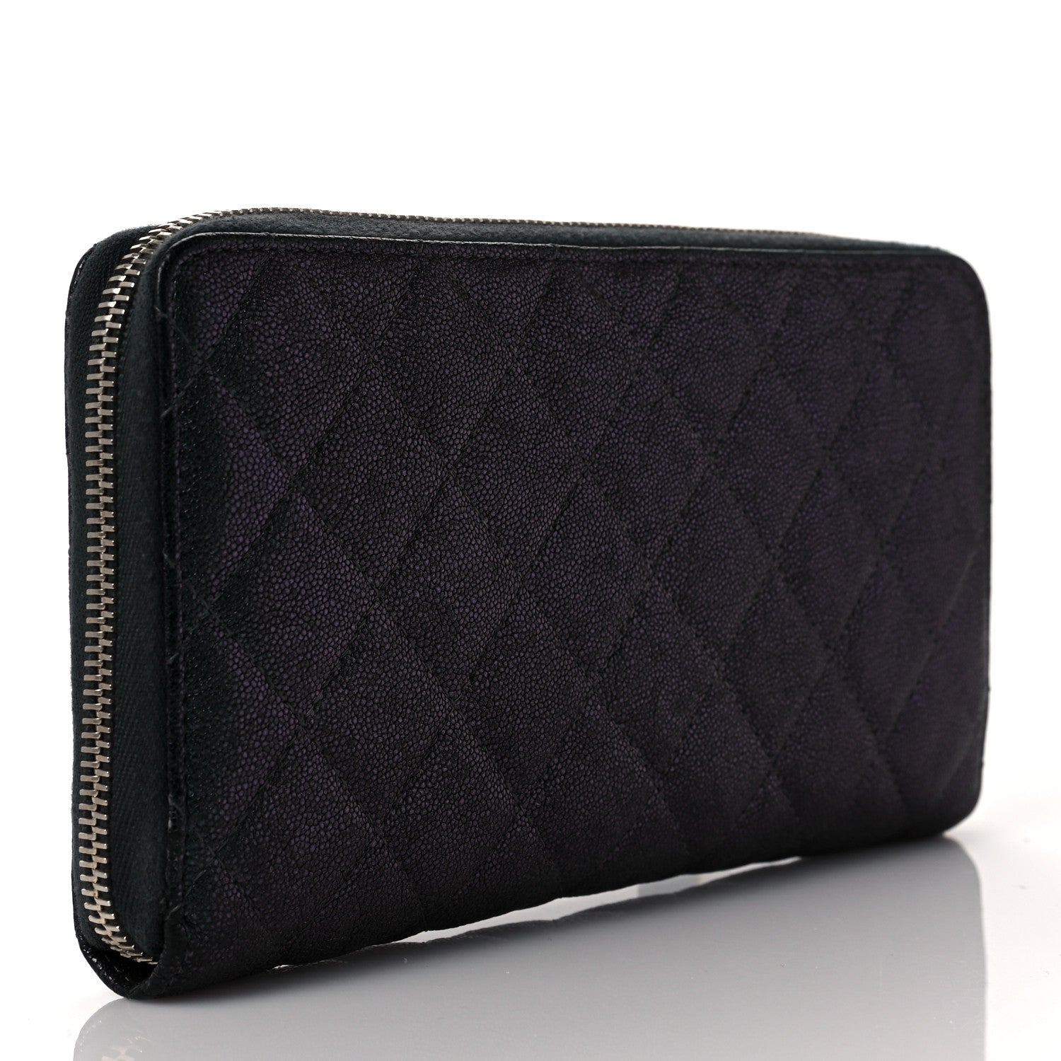 Chanel Iridescent Caviar Quilted Large Zip Around Organizer Wallet Black 3 of 9