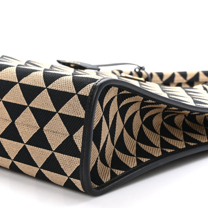 Prada Jacquard Saffiano Triangolo Symbole Embroidered Large Tote Black Corda 9 of 10