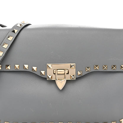 Valentino Garavani Vitello Medium Rockstud Flap Saddle Bag Light Stone 7 of 13