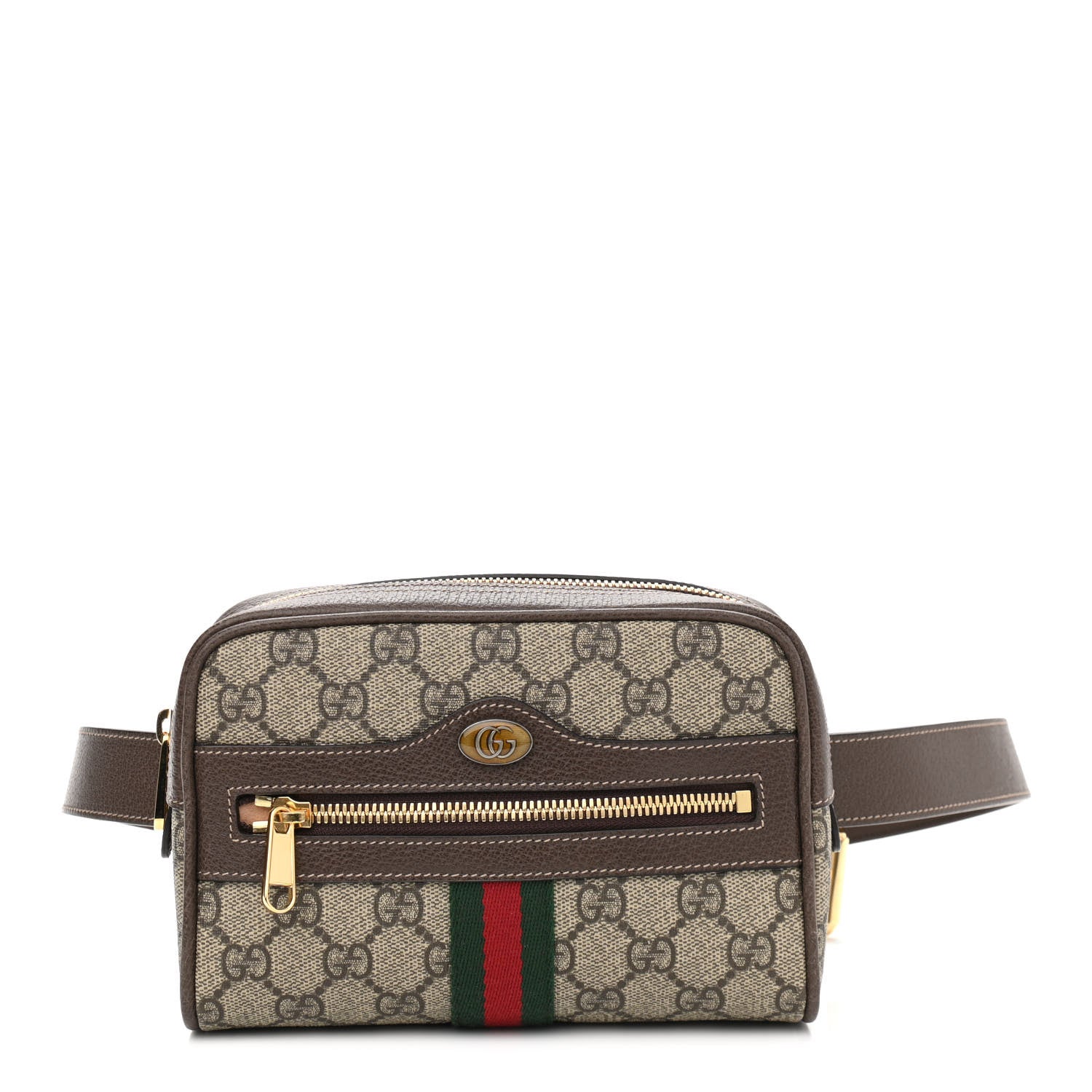 Gucci GG Supreme Monogram Web Small Ophidia Belt Bag 85 34 Dark Brown 1 of 11
